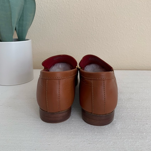 New Kurt Geiger London Kiara Camel Leather Gold Chain Loafers Woman’s EU38 US7 - Picture 9 of 11